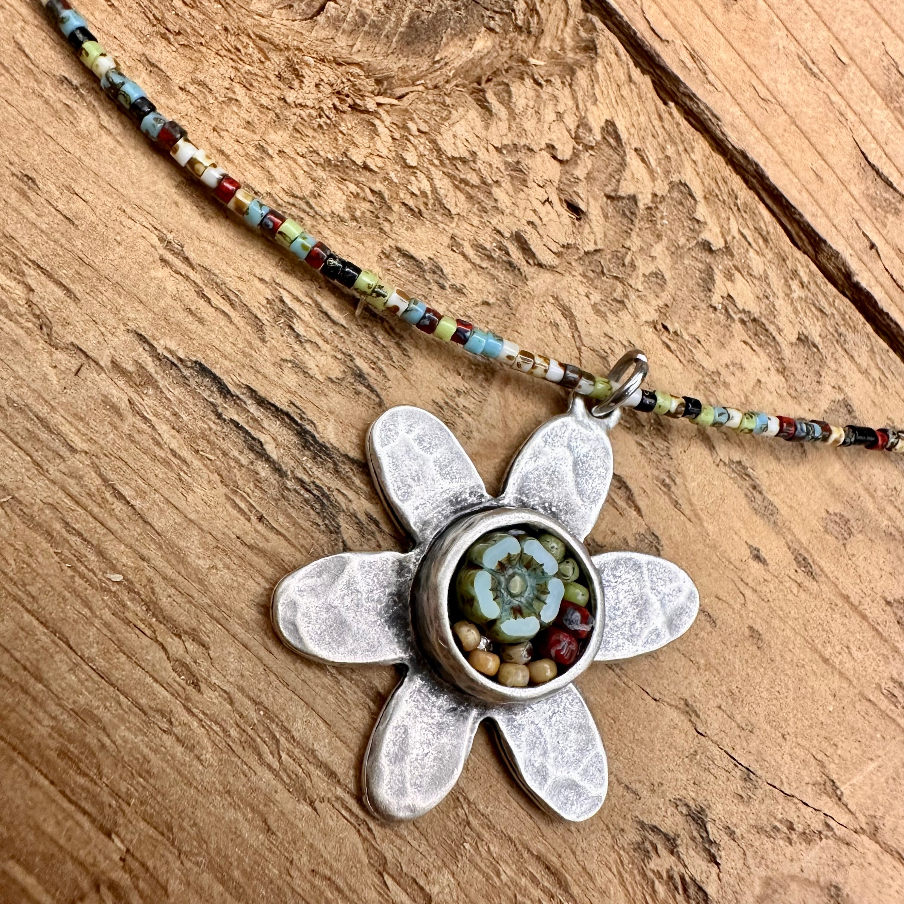 Mosaic Seed Bead Necklace