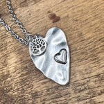 Heart and Mini Tree Pendant Necklace