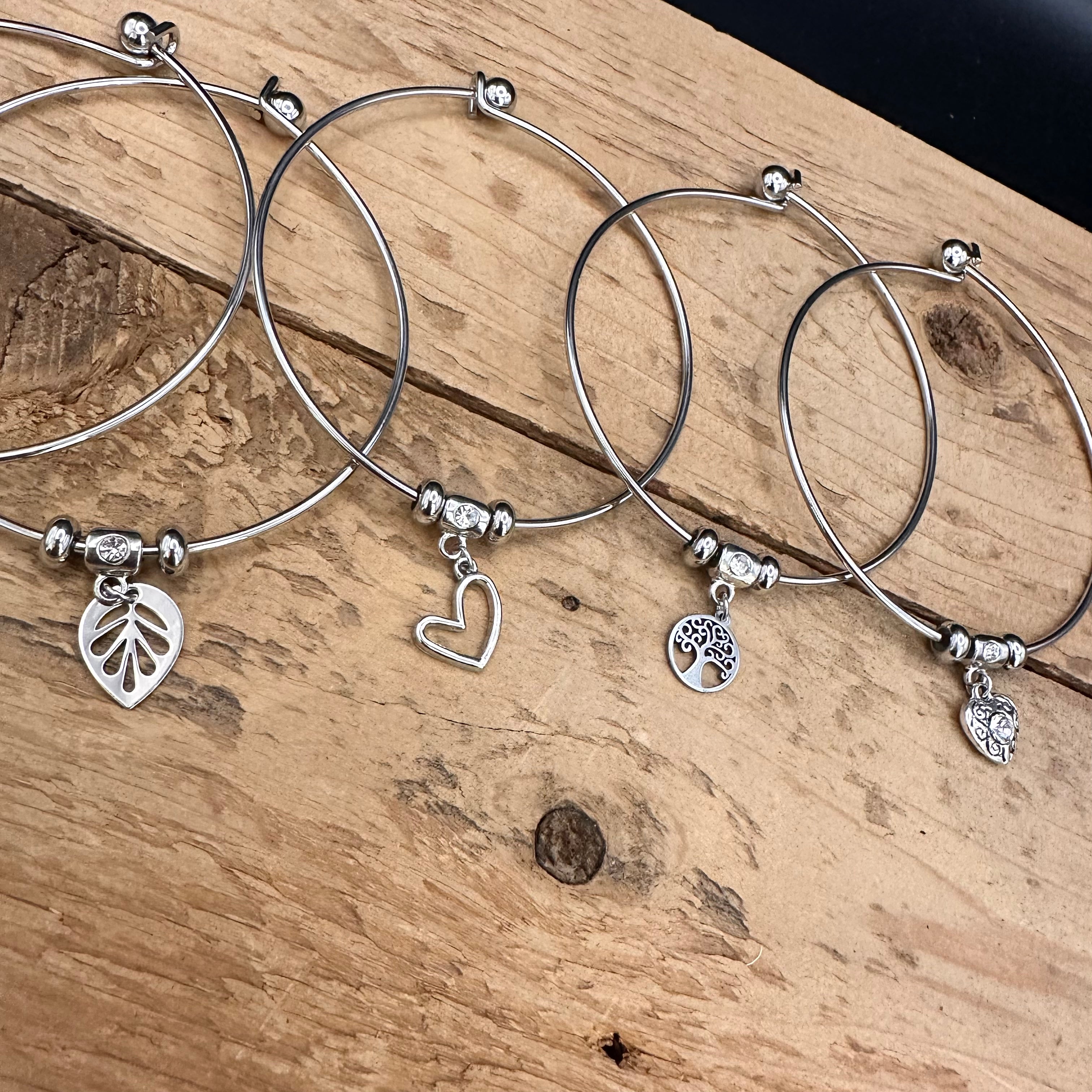 Simple charm bangle