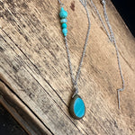 Teal Teardrop Adjustable Necklace