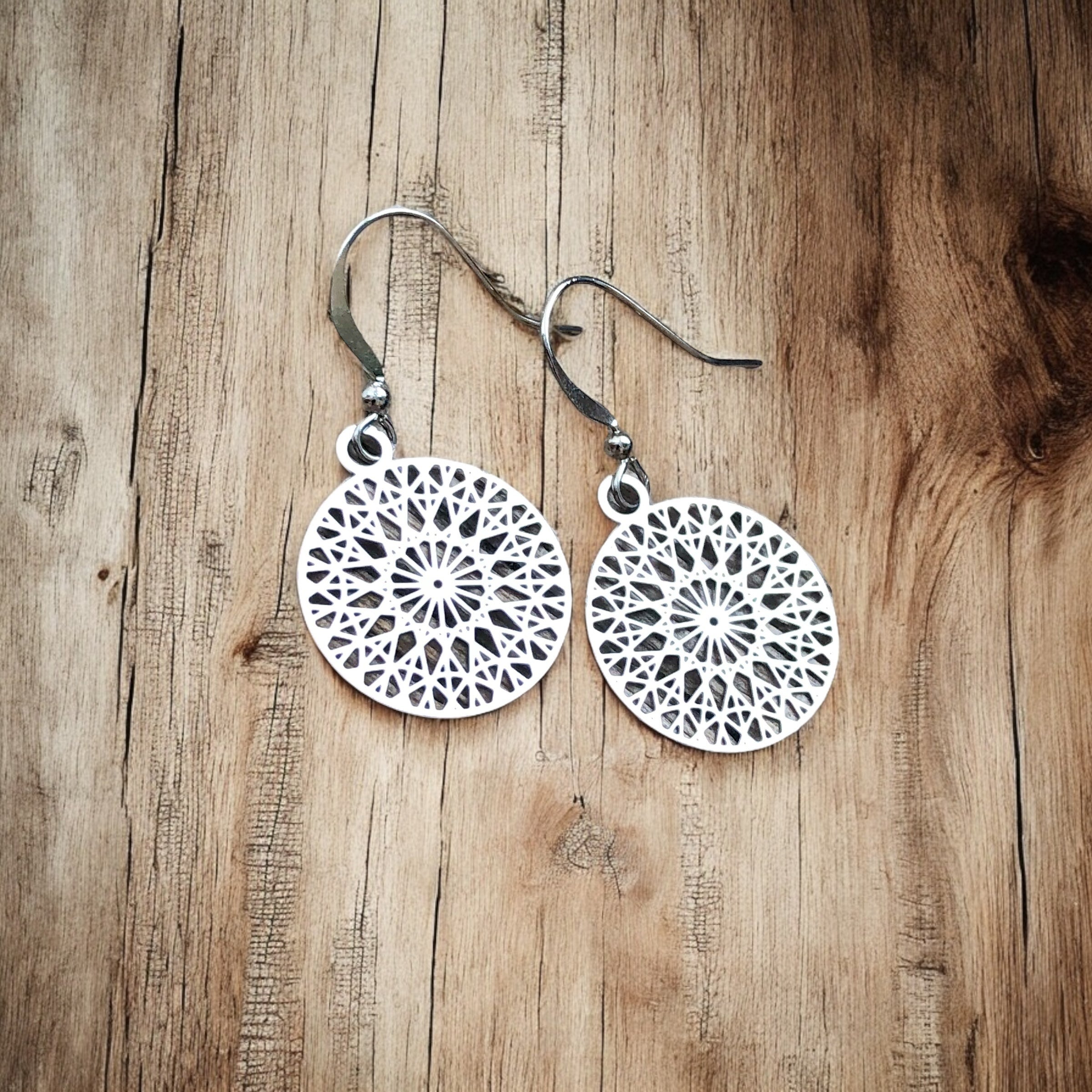 Stainless Steel Lightweight Filigree Earrings