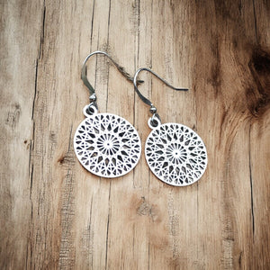 Stainless Steel Lightweight Filigree Earrings