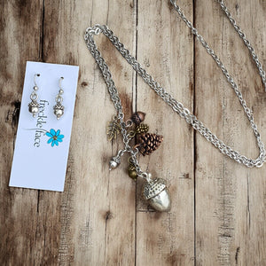 Acorn Necklace & Earrings Gift Set