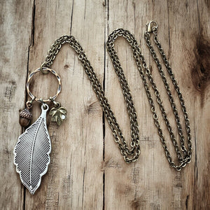 Mixed Metal Leaf Necklace