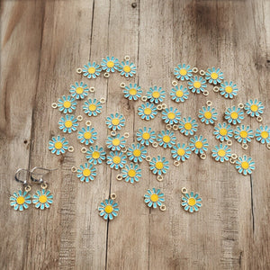 Blue Daisy Earrings