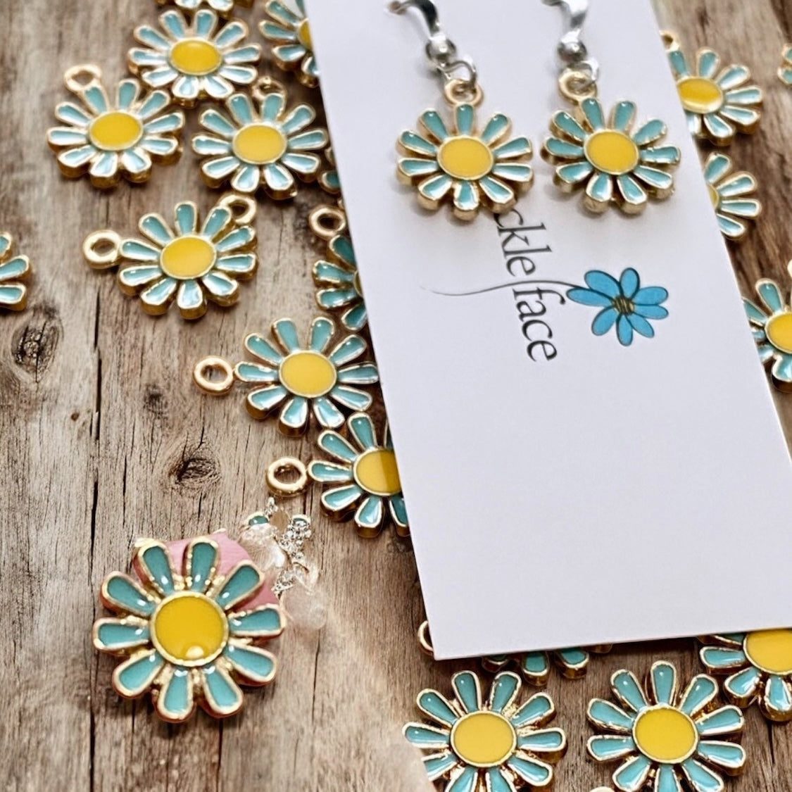 Blue Daisy Earrings