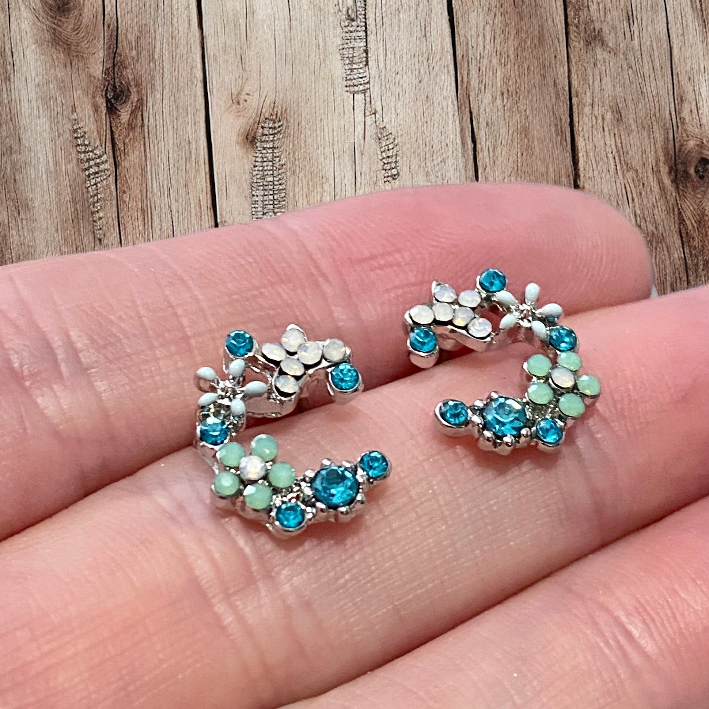 Crescent Bloom Stud Earrings