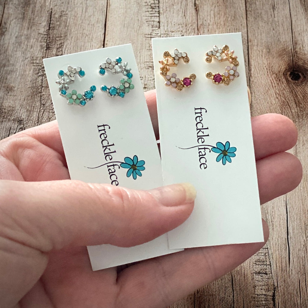 Crescent Bloom Stud Earrings