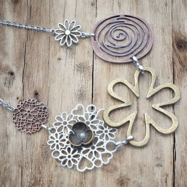 Bold Flower Bib Necklace