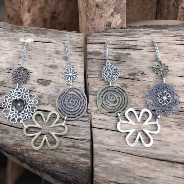 Bold Flower Bib Necklace