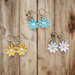 Enameled Flower Earrings