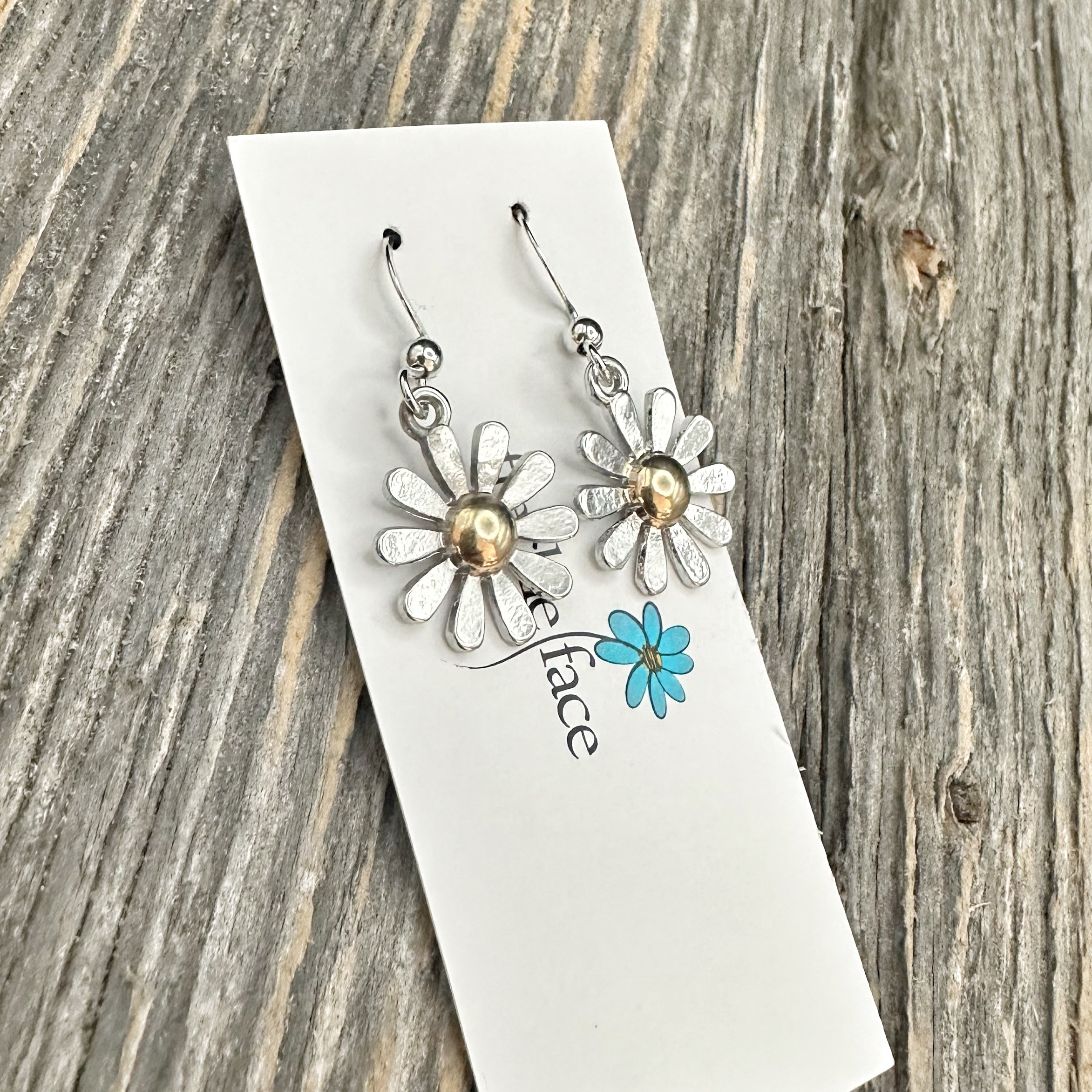 Daisy Earrings with gold center