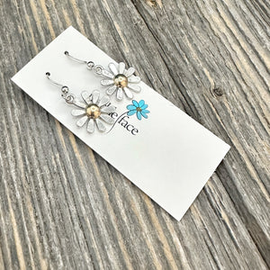 Daisy Earrings with gold center