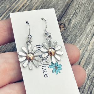 Daisy Earrings with gold center