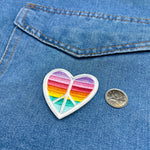 Iron On Patches - Peace Heart Pastel Rainbow