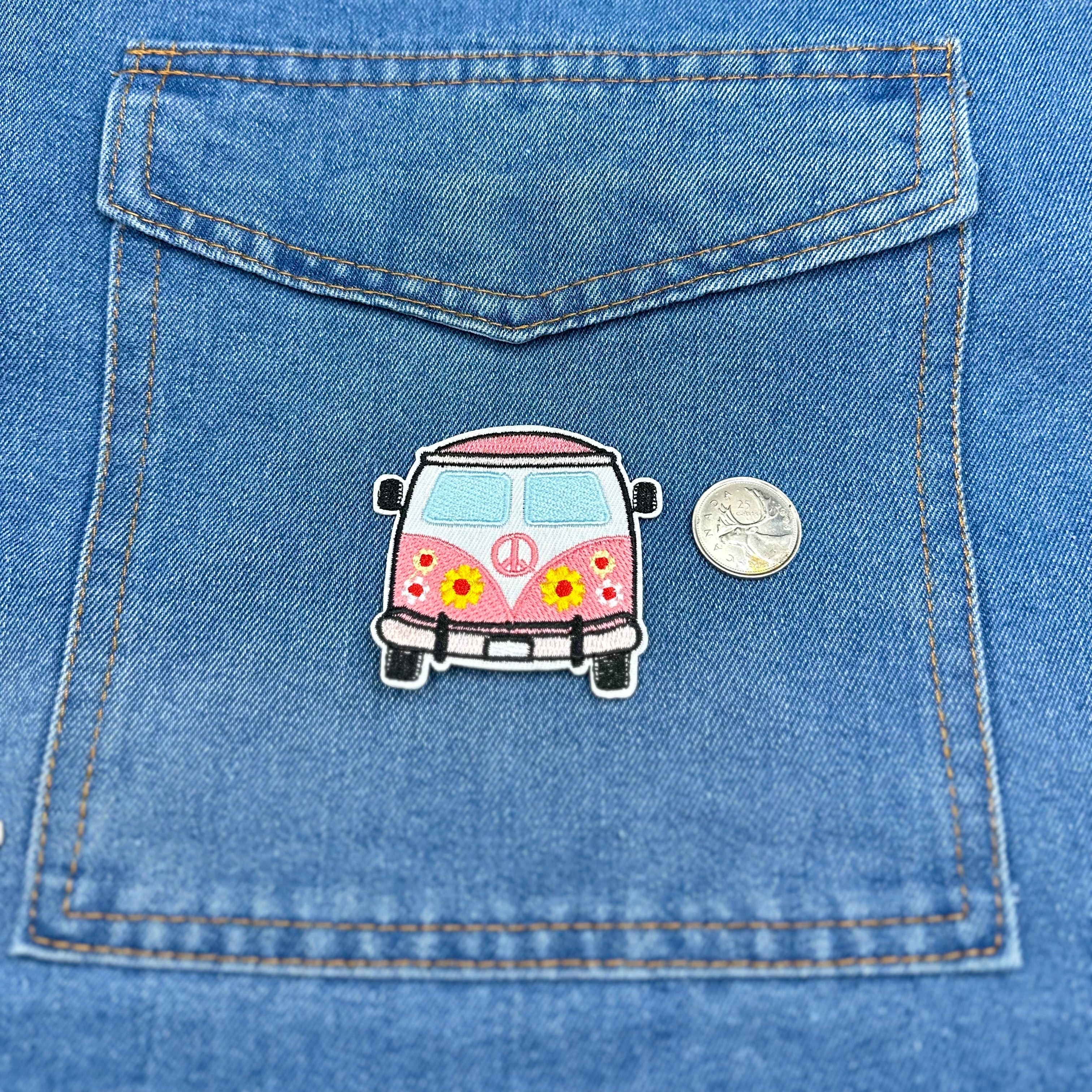 Iron On Patches - VW Van/Bus Pink