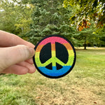 Iron On Patches - Rainbow Peace Sign