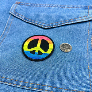 Iron On Patches - Rainbow Peace Sign