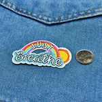 Iron On Patches -Just Breathe Rainbow
