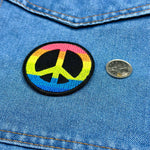 Iron On Patches - Rainbow Peace Sign