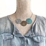 Tri Medallion Bib Necklace